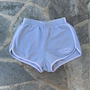 Brandy Melville Baby Blue and White Lisette Shorts